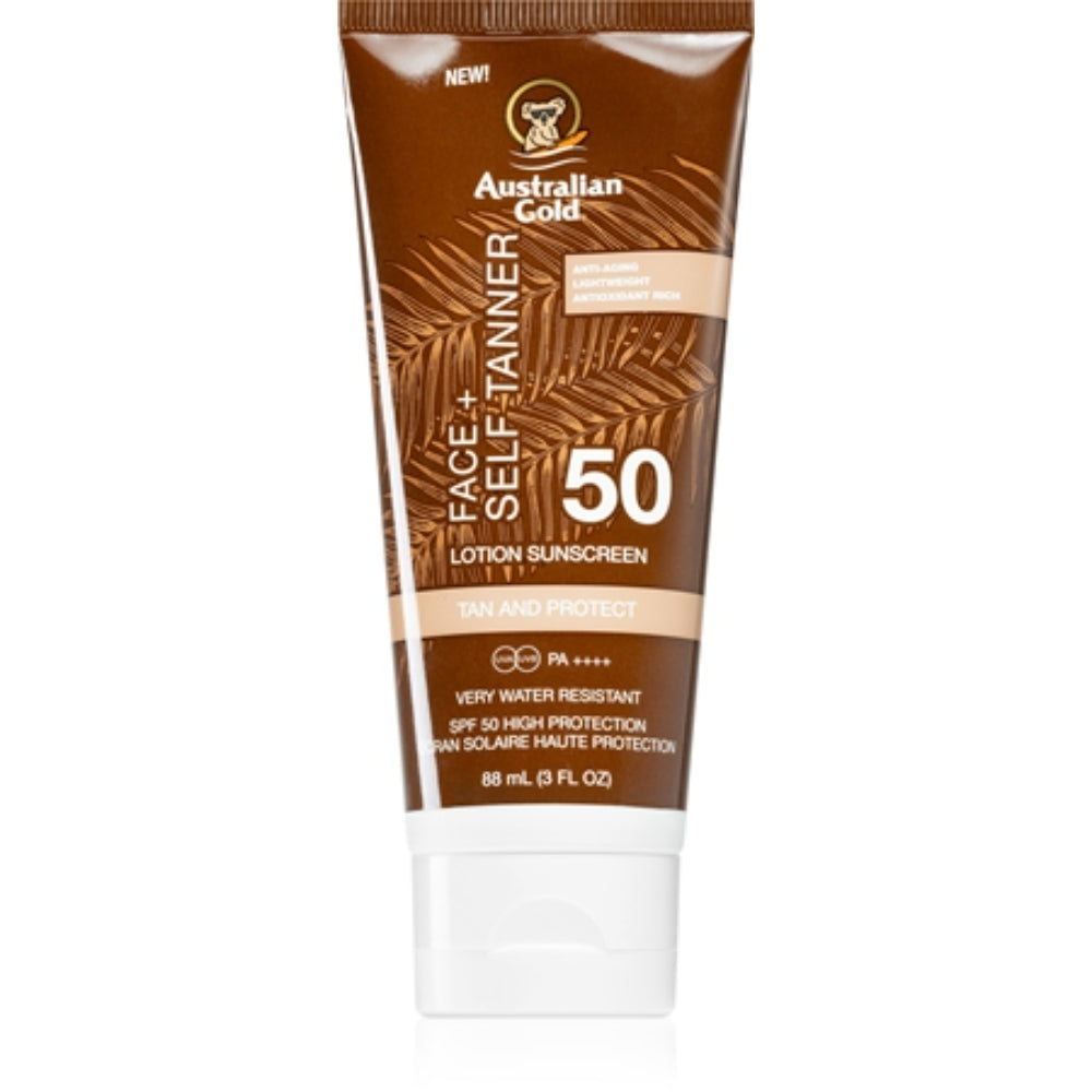 Australian Gold Face+ Self Tanner Sunscreen Lotion SPF50