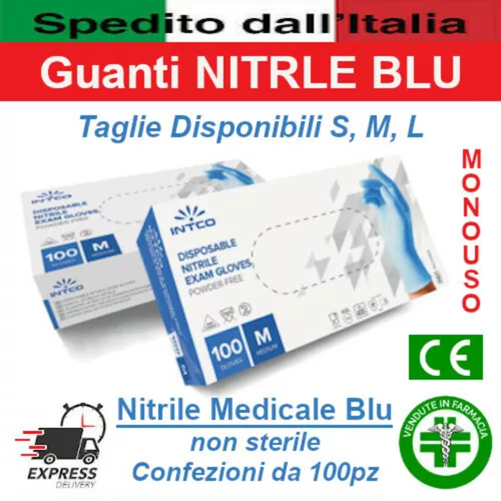 Intco Disposable Nitrile Exam Powder Free - Size L 100 Pieces